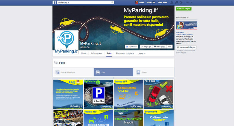 Facebook Myparking genova parcheggi, promo, infografiche, gestione pagina facebook