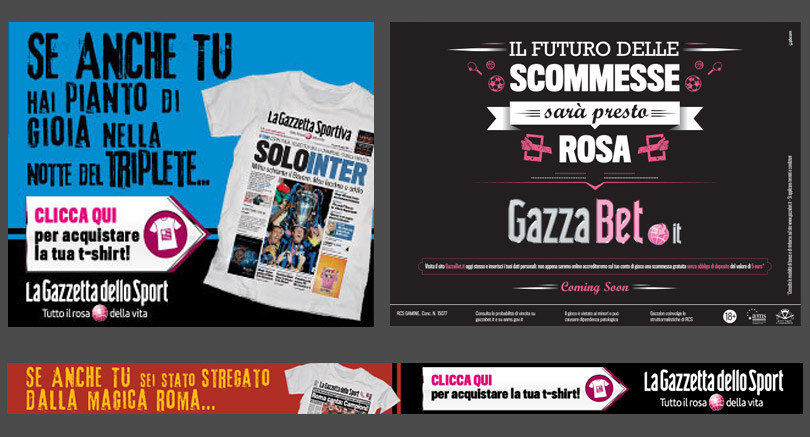 Campagna adv Gazzetta E-store, campagna adv lancio Portale Betting Online Gazzabet
