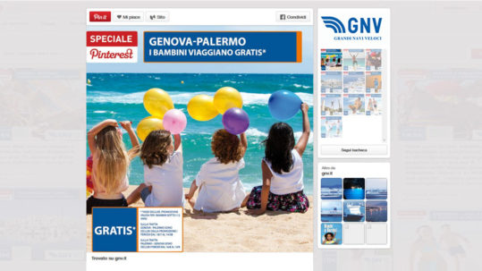 Pinterest GNV Grandi Navi Veloci. Social media management per l'azienda di traghetti