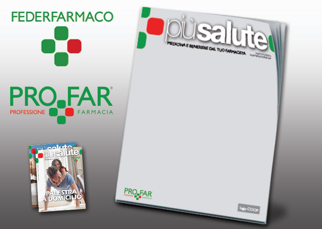 Grafica Magazine Federfarmaco. Realizzazione della grafica per la testata Federfarmaco - Profar: "Più Salute".